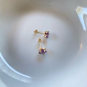 New amethyst earrings - oval
